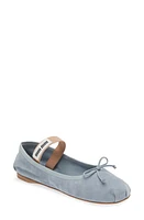 Miu Lea Logo Ballerina Flat Light Blue at Nordstrom,