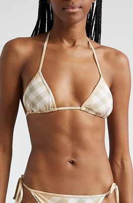 burberry Check Bikini Top Flax Ip at Nordstrom,