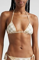 burberry Check Bikini Top Flax Ip at Nordstrom,