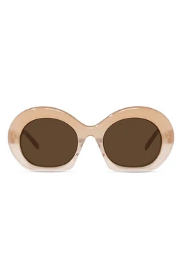 Loewe Curvy 55mm Gradient Round Sunglasses in Shiny Pink /Brown at Nordstrom