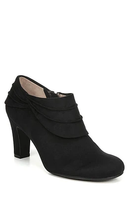 LifeStride Corie Ruched Block Heel Bootie Black at Nordstrom,