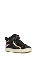 Geox Kalispera High Top Sneaker Black/Dk Pink at Nordstrom,