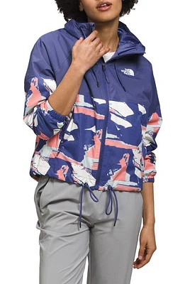 The North Face Antora Waterproof Rain Jacket Cave Blue Abstract Geology at Nordstrom,