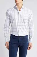 Peter Millar Abbot Crown Lite Plaid Performance Button-Down Shirt Palmer Pink/blue Stripe at Nordstrom,