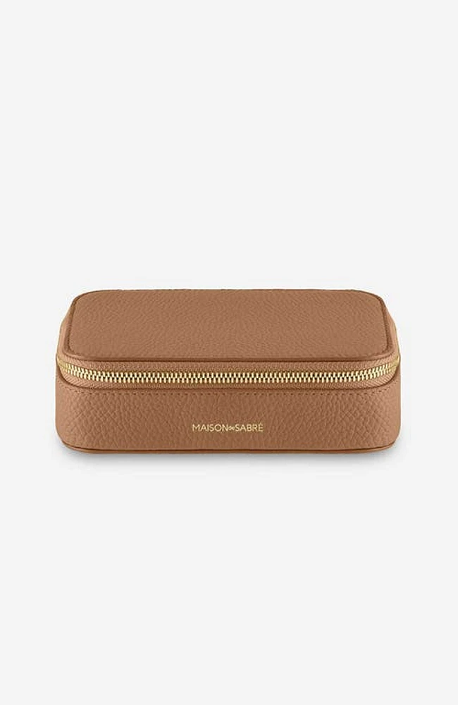 MAISON de SABRÉ Leather Jewellery Case in Sandstone Brown at Nordstrom