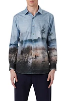 Bugatchi Julian Photoprint Cotton Button-Up Shirt Chestnut at Nordstrom,