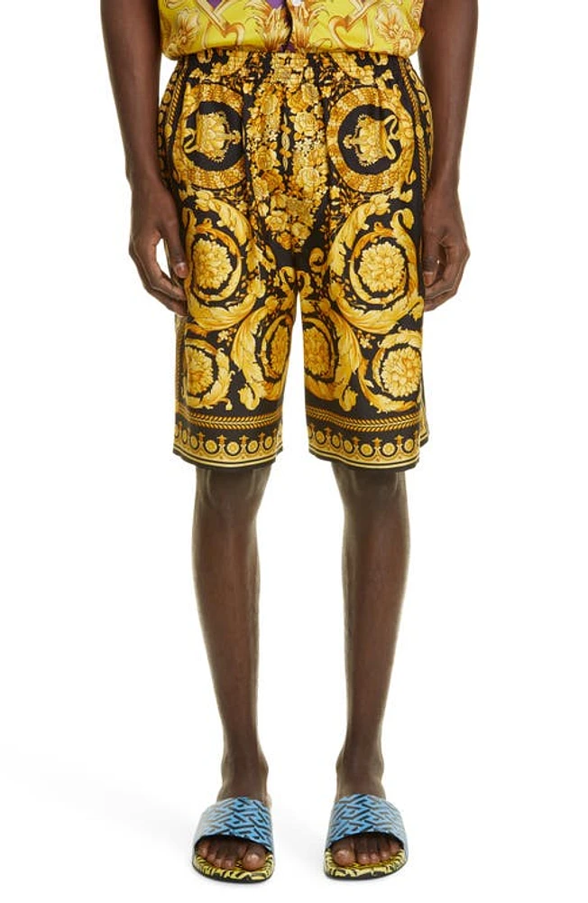 Versace Barocco Print Silk Shorts at Nordstrom, Us