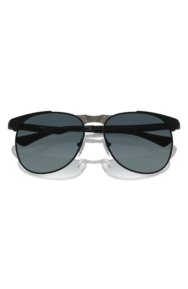 Persol 56mm Gradient Polarized Pilot Sunglasses in Black at Nordstrom