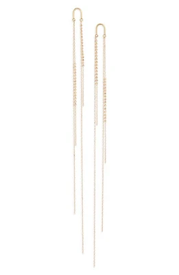 Poppy Finch Long Arch Shimmer Drop Earrings in 18K Yellow Gold at Nordstrom