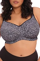 Goddess Celeste Soft Cup T-Shirt Bra Gray Leopard at Nordstrom,