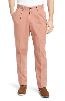 Berle Charleston Khakis Pleated Chino Pants Brick at Nordstrom,