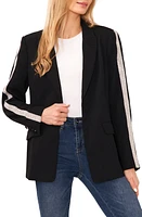 CeCe Rhinestone Side Stripe Blazer Rich Black at Nordstrom,