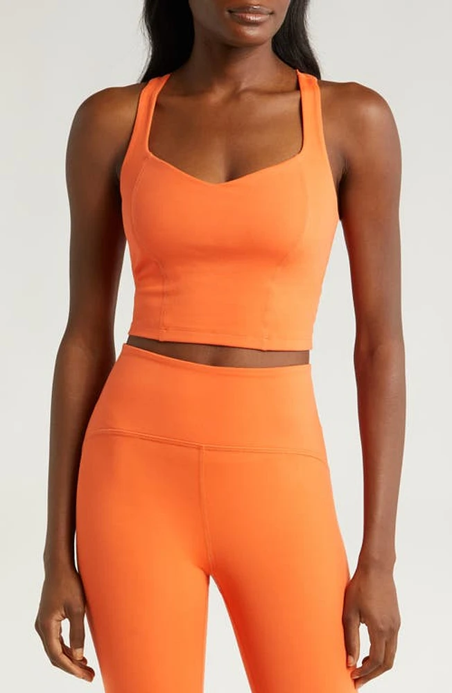 Beyond Yoga PowerBeyond Intensity Crop Tank Sunset Orange at Nordstrom,