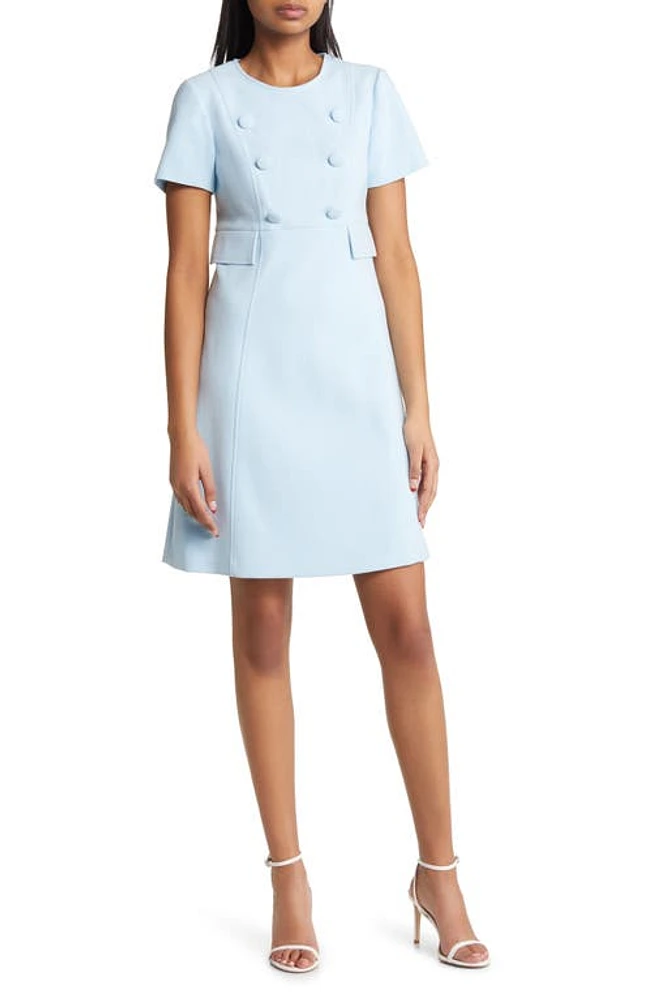 Eliza J Short Sleeve A-Line Dress in Sky at Nordstrom, Size 8