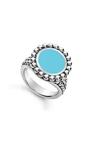 LAGOS Maya Ceramic Ring in Silver/Blue at Nordstrom, Size 6