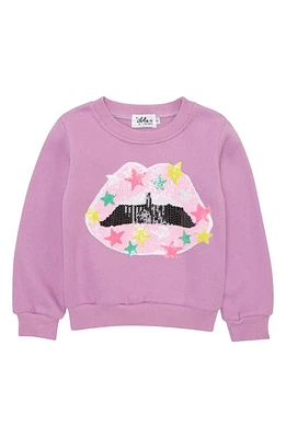 Lola & the Boys Starstruck Sequin Sweatshirt in Purple at Nordstrom, Size 4