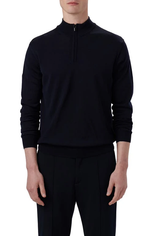 Bugatchi Quarter Zip Merino Wool Pullover at Nordstrom,