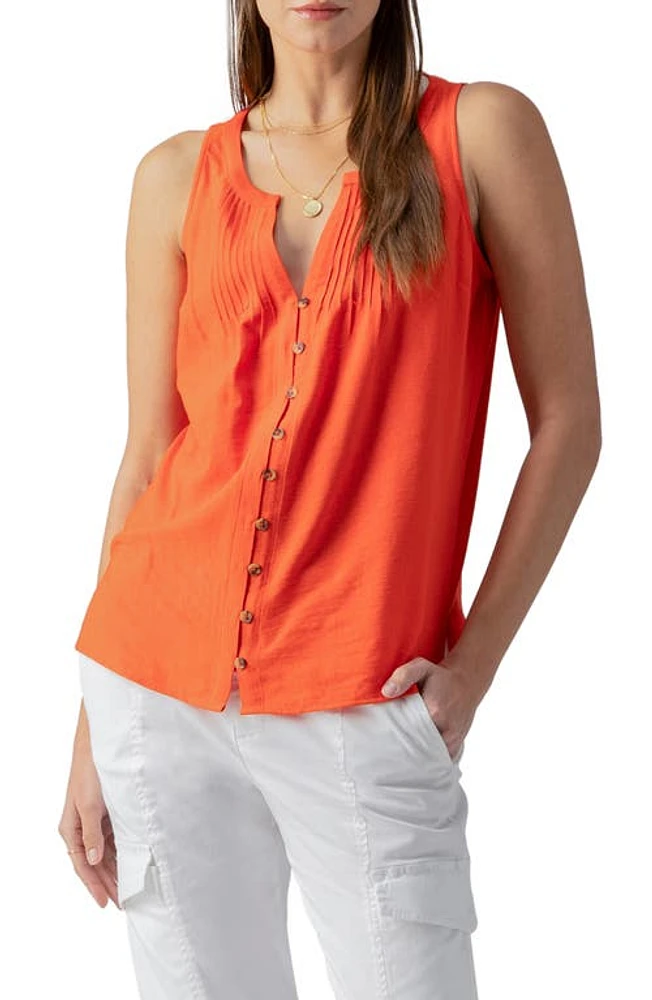 Sanctuary Pintuck Sleeveless Top Spicy Orange at Nordstrom,