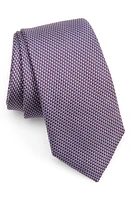 BOSS Micropattern Silk Tie in Bright Purple at Nordstrom