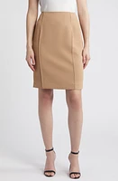 Anne Klein Pintuck Pencil Skirt Light Coffee at Nordstrom,