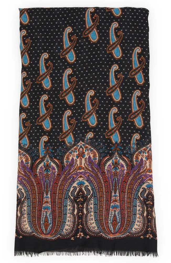 Etro Paisley Modal & Cashmere Scarf in Blue at Nordstrom