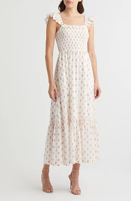 LoveShackFancy Guinevere Swiss Dot Maxi Sundress Cerise Pink at Nordstrom,