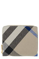 burberry Check Jacquard Compact Zip Wallet in Lichen at Nordstrom