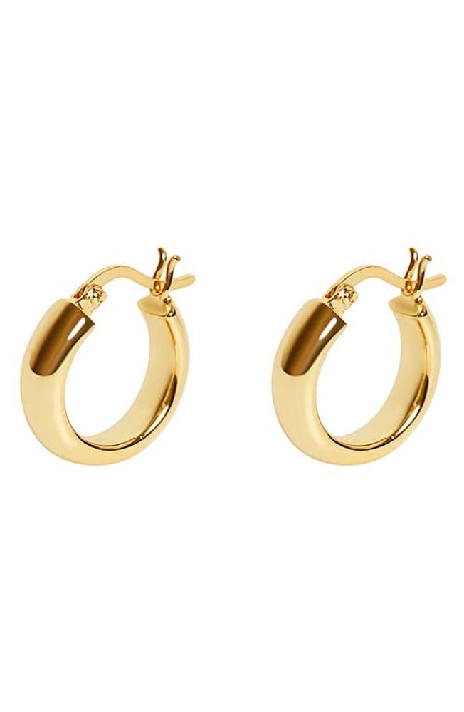 Argento Vivo Sterling Silver Tube Huggie Hoop Earrings in Gold at Nordstrom