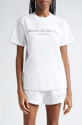 Sporty & Rich Hotel du Cap Cotton Graphic T-Shirt White at Nordstrom,