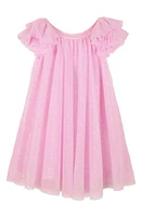 Zunie Kids' Chacha Ruffle Glitter Mesh Party Dress Orchid at Nordstrom,