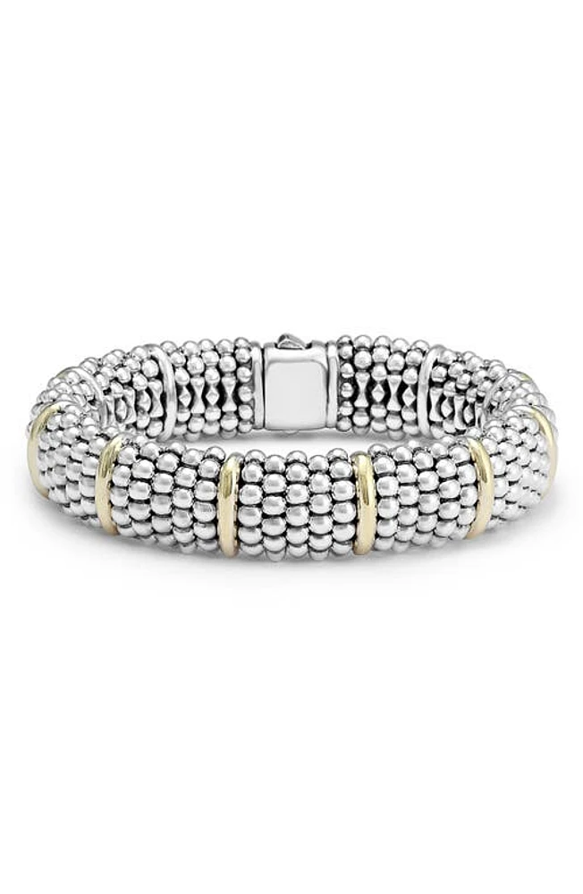 LAGOS Oval Caviar Bracelet in Silver/Gold at Nordstrom, Size 8