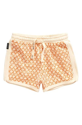 TINY TRIBE Kids' Floral Cotton Drawstring Shorts Orange at Nordstrom,