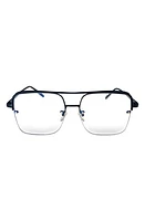 Fifth & Ninth Sunday 58mm Aviator Blue Light Blocking Glasses in Black/Clear at Nordstrom