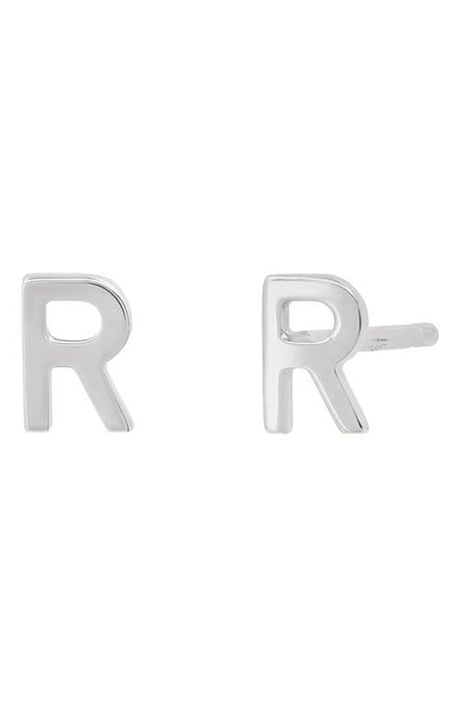 BYCHARI Initial Stud Earrings in 14K Gold-R at Nordstrom