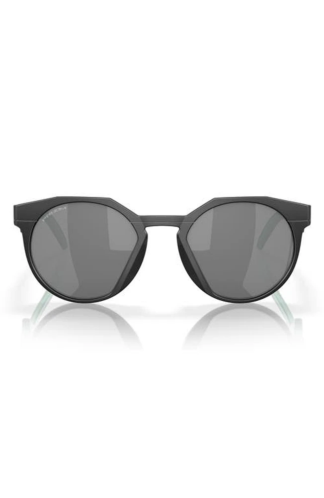 Oakley HSTN 52mm Polarized Round Sunglasses in Shiny Black at Nordstrom