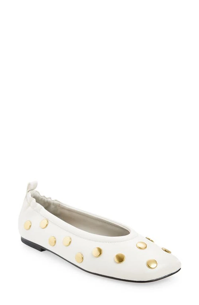 3.1 Phillip Lim ID Stretch Back Stud Ballet Flat Antique White at Nordstrom,