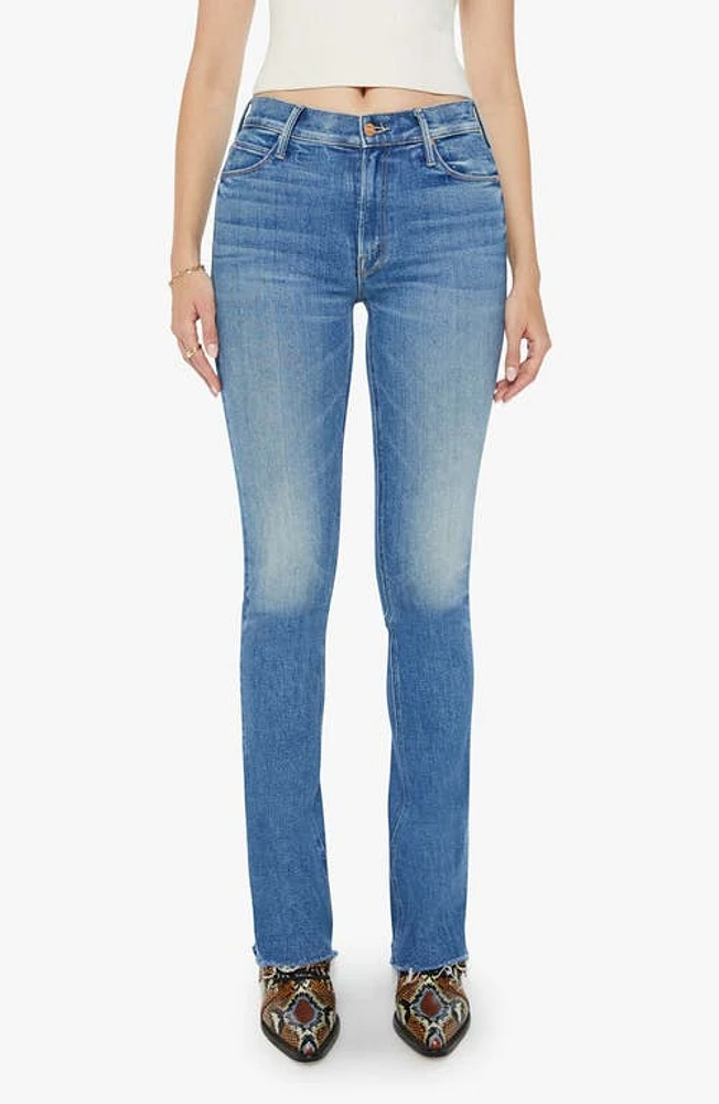 MOTHER Runaway Frayed Hem Skinny Flare Jeans at Nordstrom,