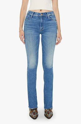 MOTHER Runaway Frayed Hem Skinny Flare Jeans at Nordstrom,