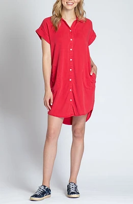 APNY Short Sleeve Shirtdress in Red at Nordstrom, Size Xx-Large