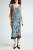 Bode Beaded Tropicbird Reversible Midi Dress Blue Multi at Nordstrom,