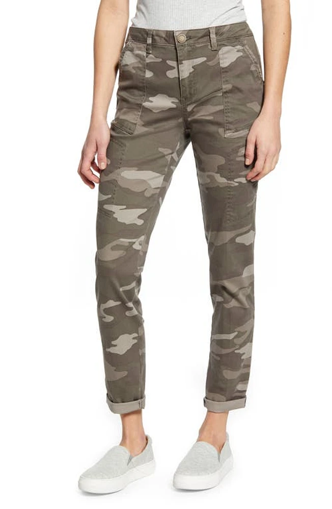 Wit & Wisdom Flex-ellent Camo High Waist Cargo Pants in Mr-Mushroom at Nordstrom, Size 00