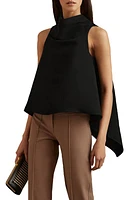 Reiss Simone Cowl Neck Sleeveless Trapeze Top Black at Nordstrom,