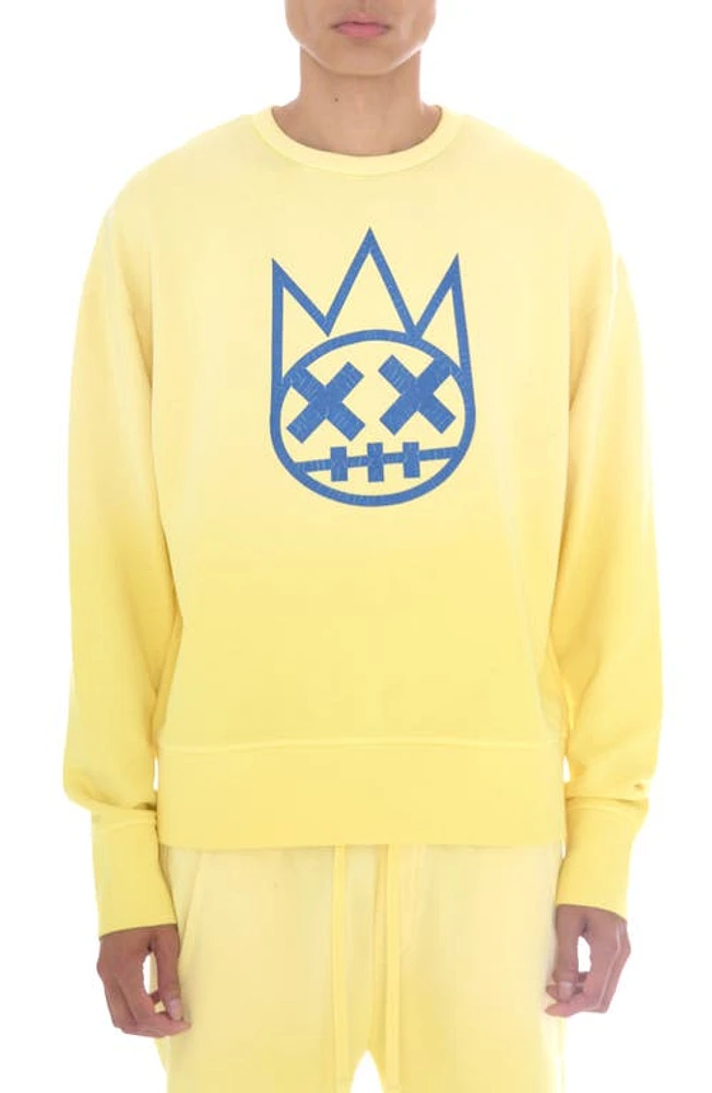 Cult of Individuality Shimuchan Flocked Logo Graphic Sweatshirt Vintage Yellow at Nordstrom,