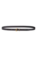 Saint Laurent YSL Logo Slim Patent Leather Belt Nero at Nordstrom,