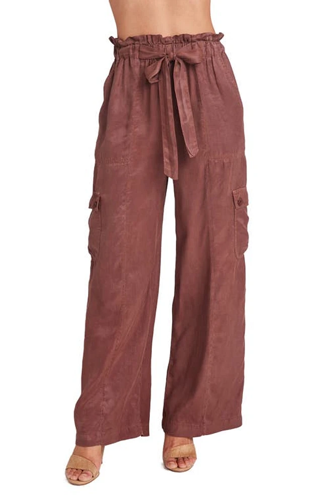 Bella Dahl Echo High Paperbag Waist Cargo Pants Paradise Brown at Nordstrom,