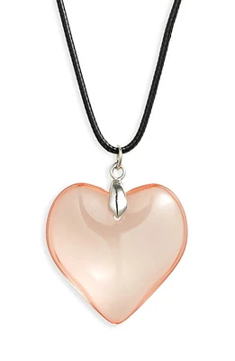 BP. Heart Pendant Necklace in Black- Amber at Nordstrom