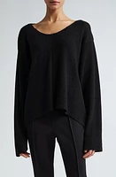 The Row Flo Linen Sweater Black at Nordstrom,