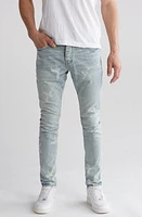 PURPLE BRAND Monogram Print Skinny Jeans Light Indigo at Nordstrom,