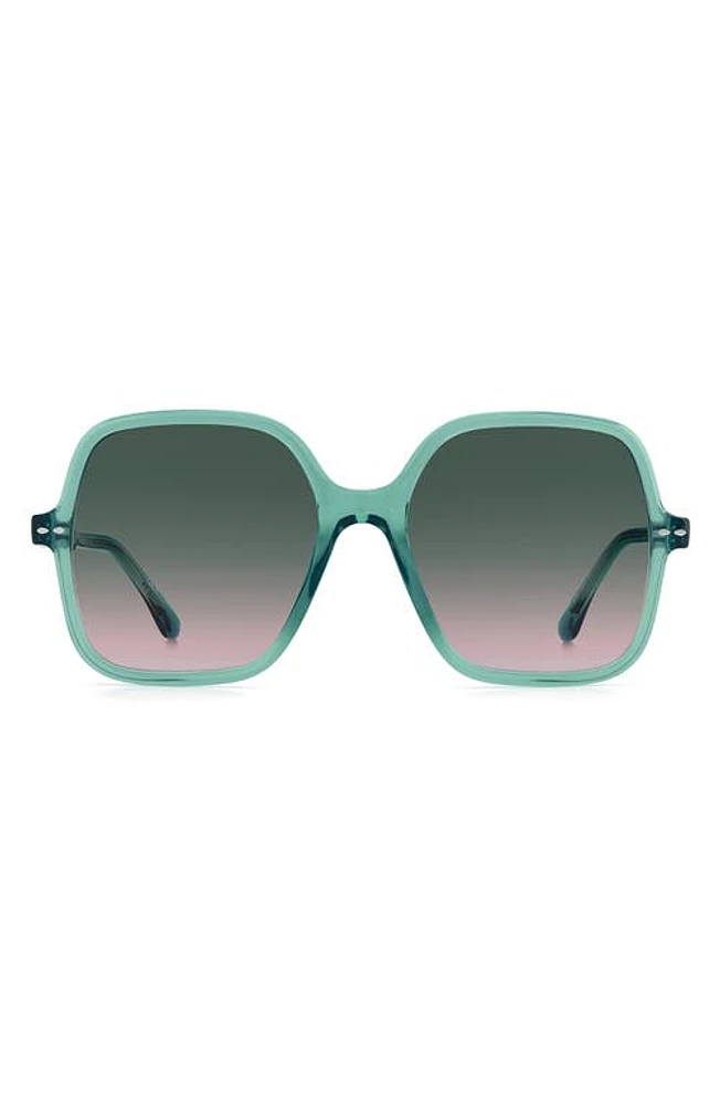 Isabel Marant Square Sunglasses in Green /Pink at Nordstrom