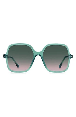 Isabel Marant Square Sunglasses in Green /Pink at Nordstrom